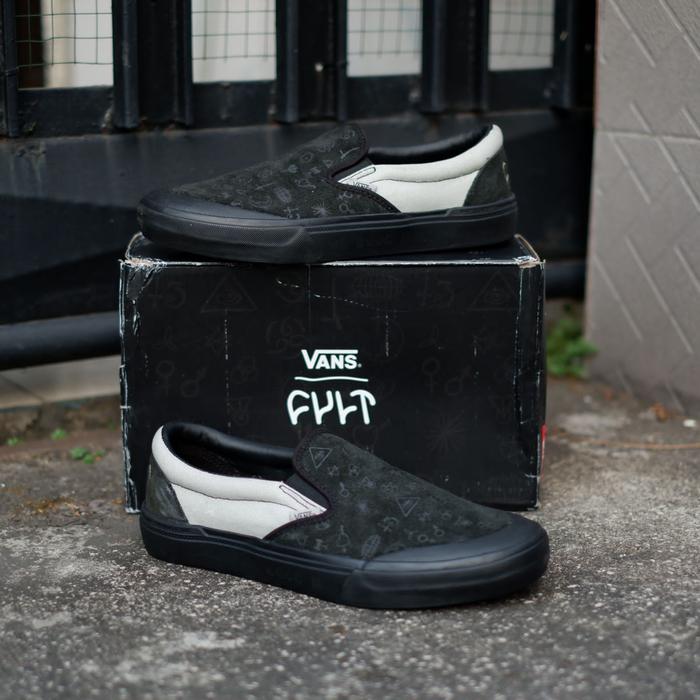 VANS SLIP ON PRO BMX CULT BLACK GREY ORIGINAL RESMI