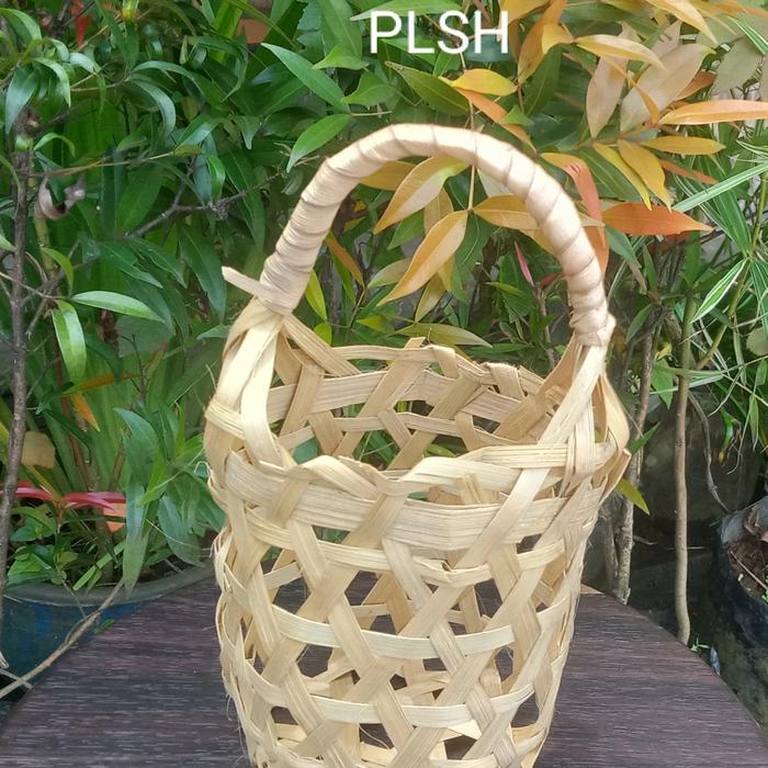anyaman bambu tas bulat