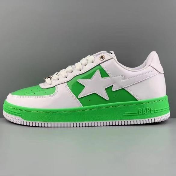 A Bathing Ape Bape Sta Patent Leather Green White