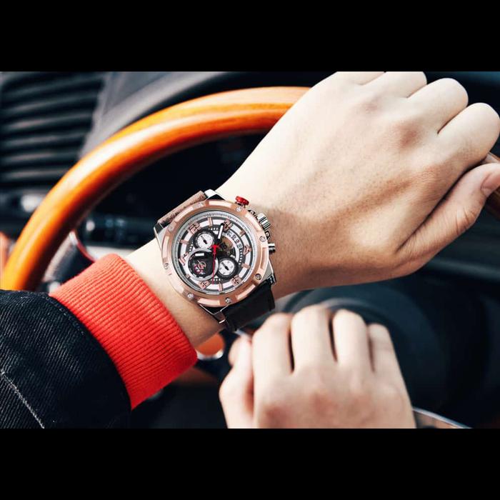 Jam Tangan Pria Fashion T5 H3706G Original Tanggal & chrono Aktif