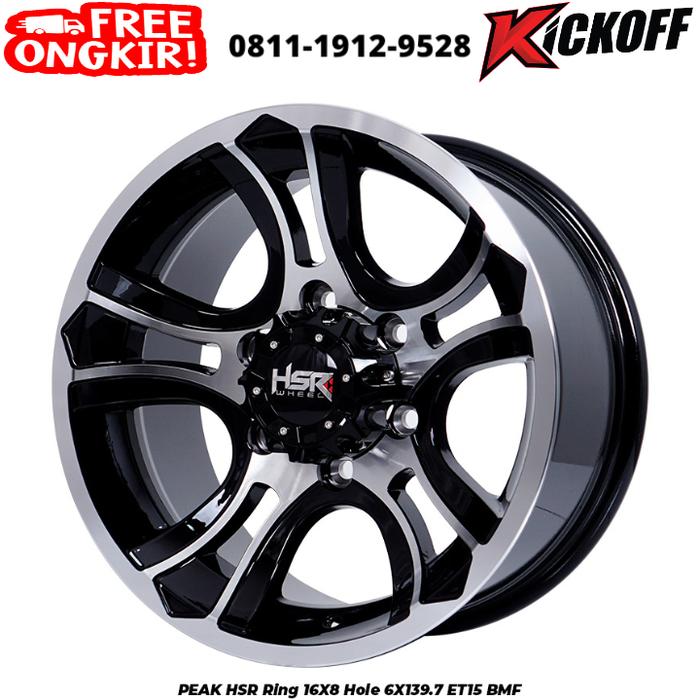 VELG HSR MODEL PEAK HSR 16x8 6x1397 ET15 BLACK POLISH