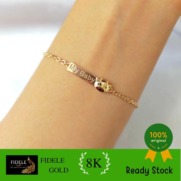 Gelang Plat Anak My Baby Gelang Emas Asli kadar muda 375