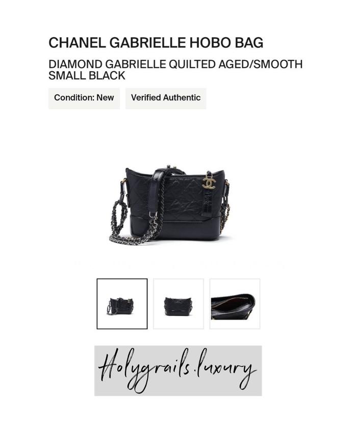 Chanel Gabrielle Hobo Bag Gabrielle Quilted Small Black Original 100%