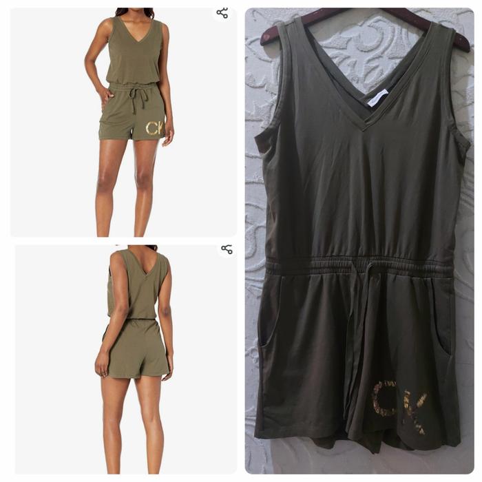 Jumpsuit Wanita Calvin Klein pendek