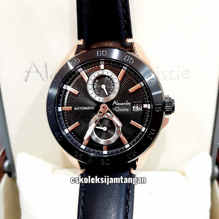 ALEXANDRE CHRISTIE AC 3045 AC3045 ROSEGOLD BLACK AUTOMATIC ORIGINAL