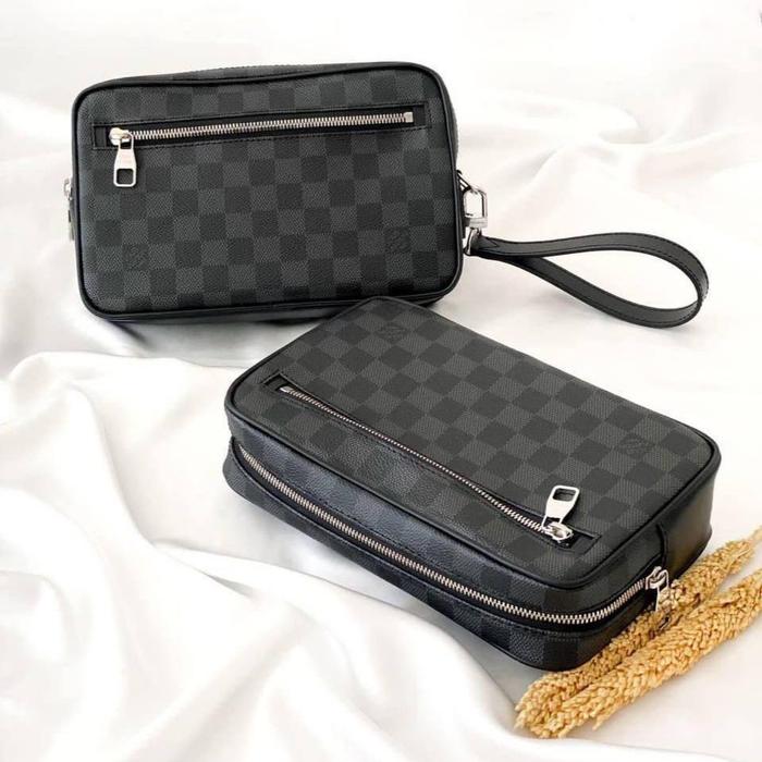 Original - BNIB Louis Vuitton LV Kasai Pochette Clutch Damier Graphite