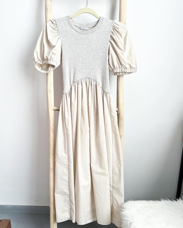 Zara Puff Sleeves Midi Dress