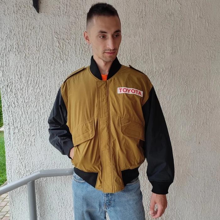jaket toyota ma1 racing bomber twotone light vintage jacket trd