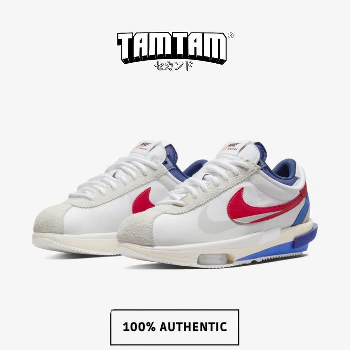Nike Cortez 4.0 Sacai White University Red Blue 100℅ Original