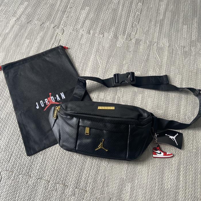 Waistbag air jordan regal Crossbody / Leather Snake Black gold