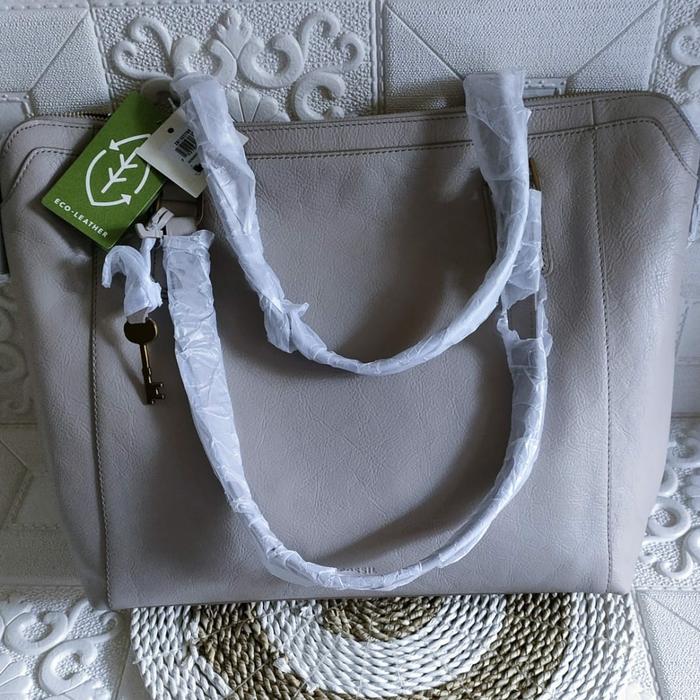 tas wanitaFOSSIL Jacqueline tote bag leather grey taupe