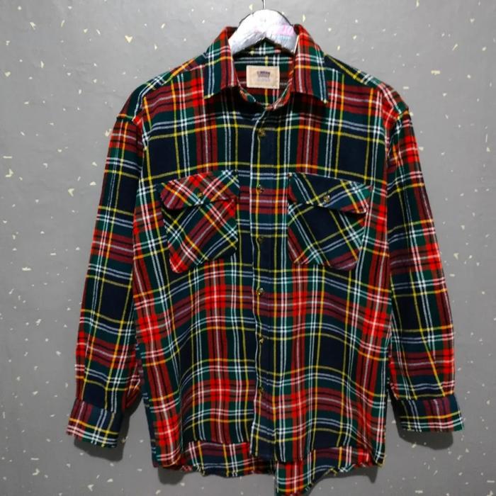 Vintage Kemeja Flannel Outdoor Original Second Thrift Murah Size M