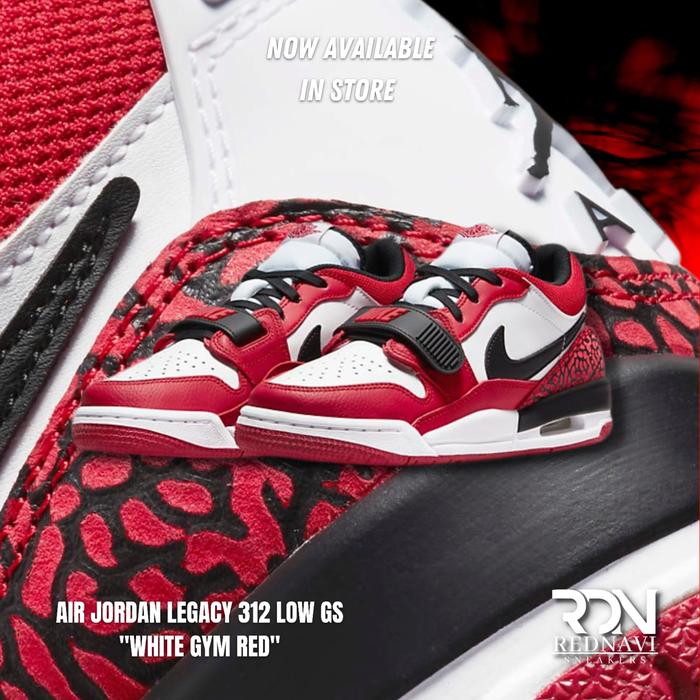 Nike Air Jordan Legacy 312 Low Gs White Gym Red Original