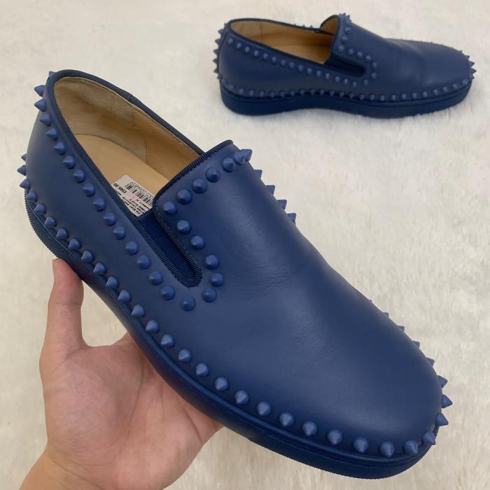 Christian Louboutin Pikboat Blue Authentic Original Sneakers 100%