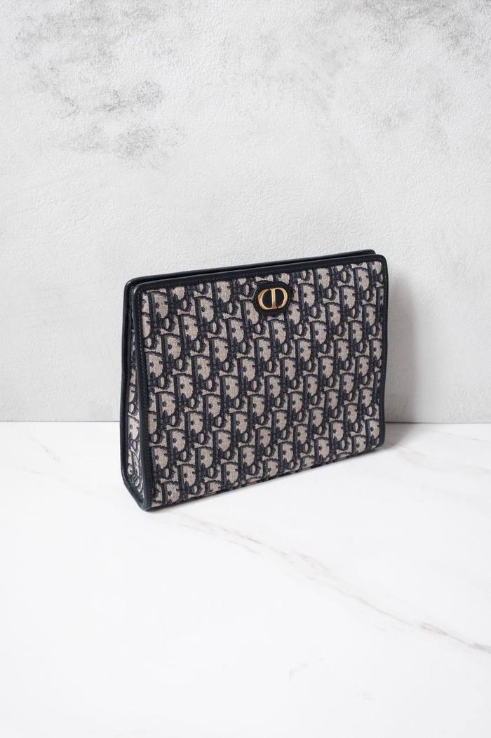 Original - Dior Montaigne Clutch Pochette Pouch Oblique