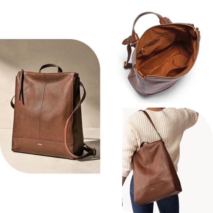 Fossil Elina Backpack Large Brown Nwt