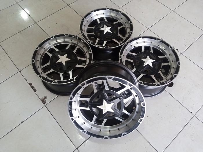VELG BEKAS X PANDER KMC ROCK STAR RING16 X8 PCD5X114 ET0 BLACK POLIS