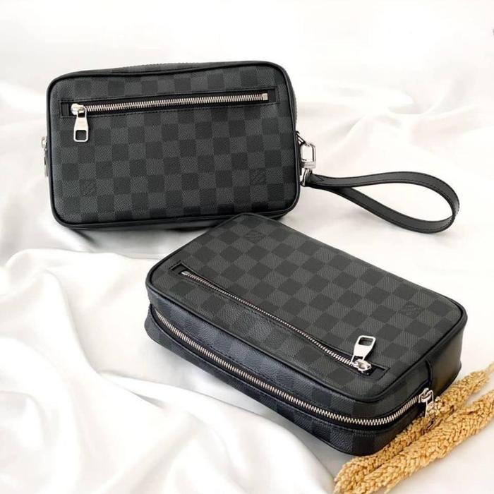 Original - LV Louis Vuitton pochette kasai damier graphite Pouch Clutc
