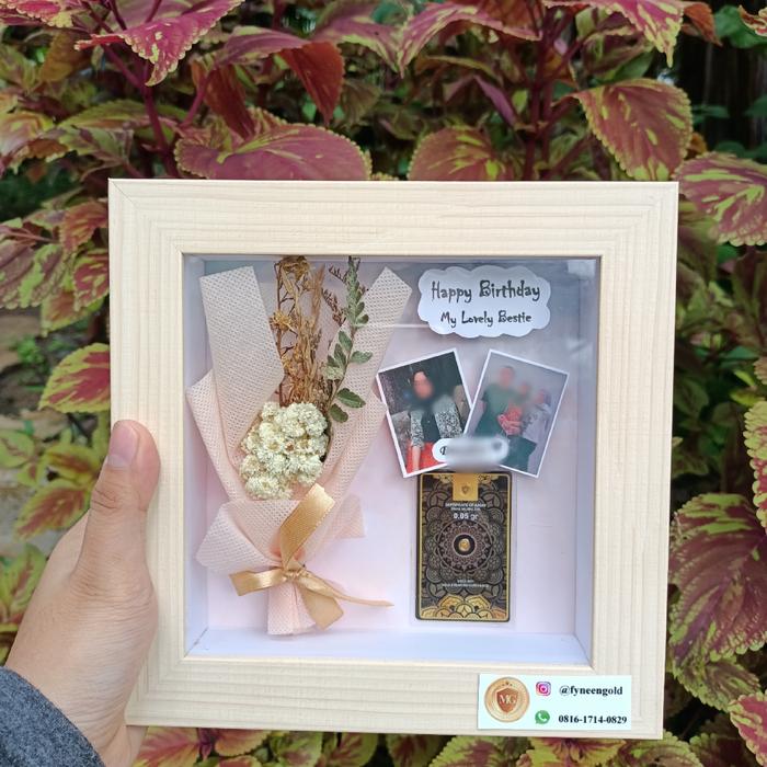 Paket Pop Up Frame 3D 15x15 + MiniGold 0,025 gram with Dried Flower