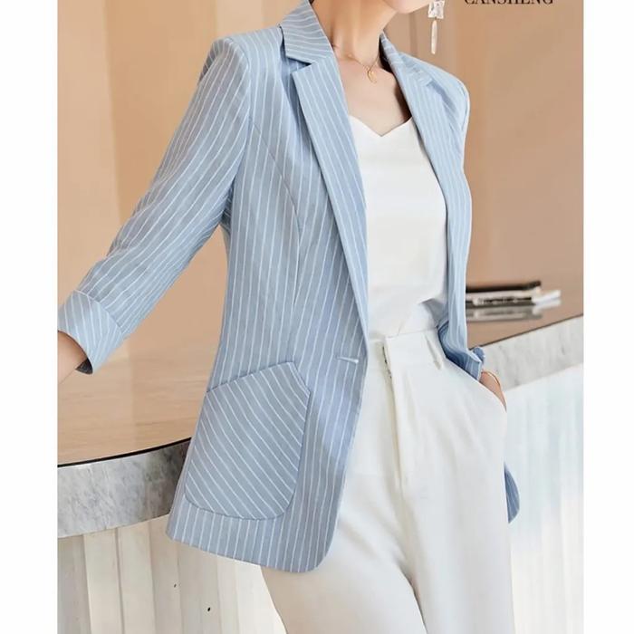 BLAZER STRIPED IMPORT / BLAZER WANITA IMPORT