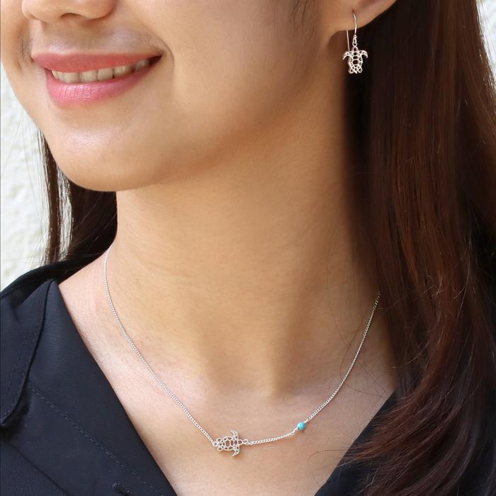 Bedoco Turtle Silhouette Silver Necklace | Kalung Sterling Silver 925