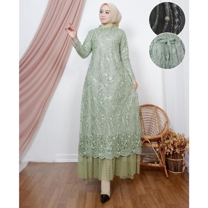 PERMATA OLSHOP / GAMIS BRUKAT TUTU DOTT LK / KEBAYA GAMIS BROKAT