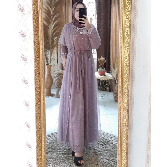 GAMIS OZIAS PREMIUM TILE PUNDAK TANGAN MUTIARA DADA / GAMIS BROKAT