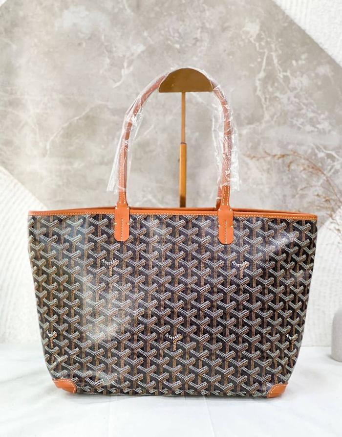 Original - Goyard Artois Tote Bag in Black Tan with Zipper St Louis