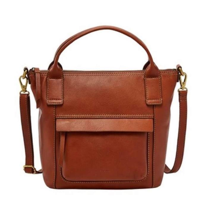 Fossil Aida satchel medium brown