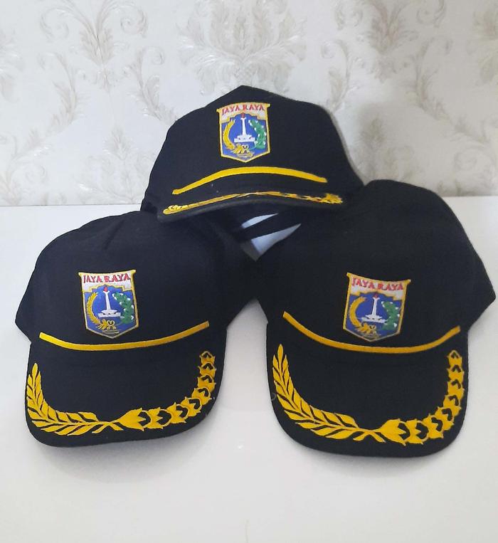 Topi PNS Pemda DKI / Pemprov DKI Jakarta + Bordir samping