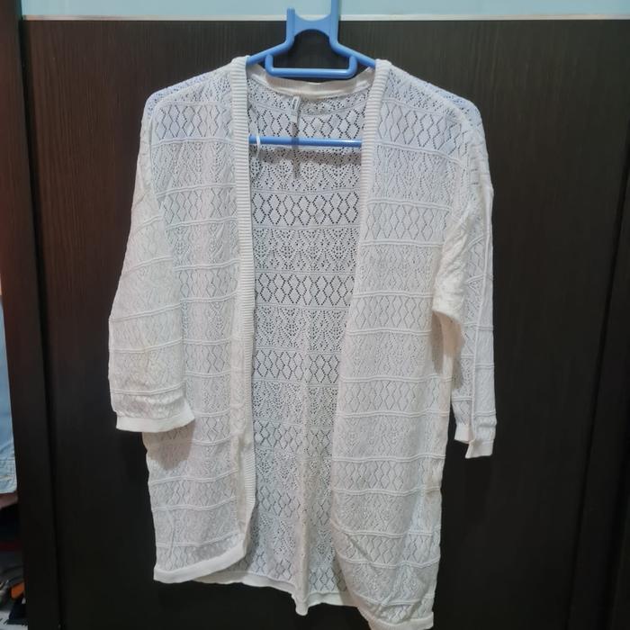 preloved - cardigan putih