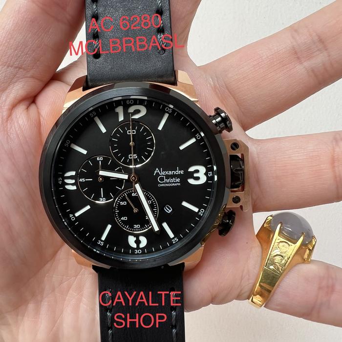 Alexandre Christie AC 6280 MCLBRBASL Rosegold Black Hitam