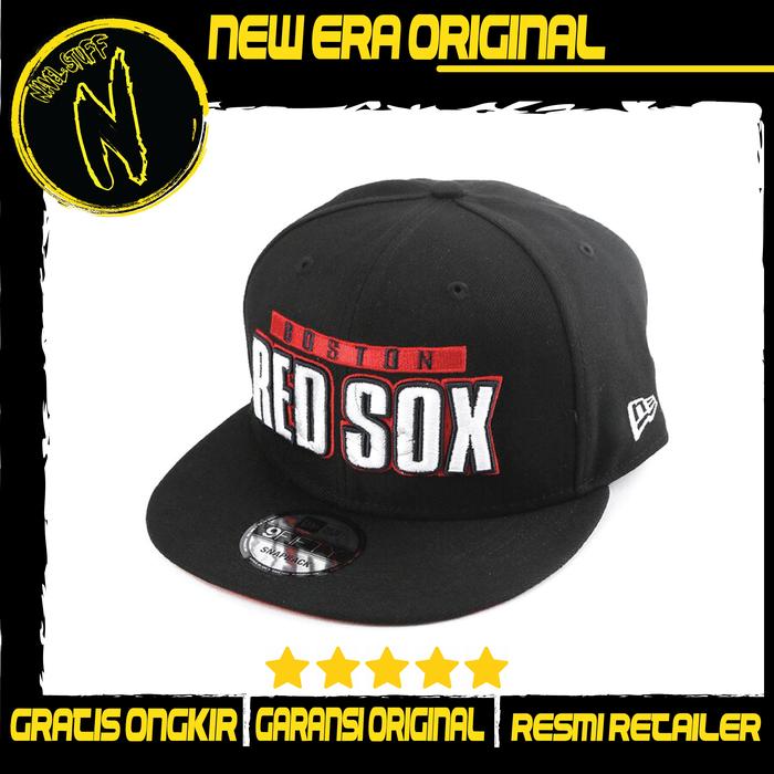 NEW ERA 9 Fifty Boston Red Sox Black Insider Snapback Topi Cap Orignal