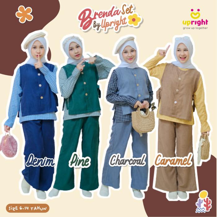 Setelan anak perempuan ala korea/Brenda Set by upright size 6-14T