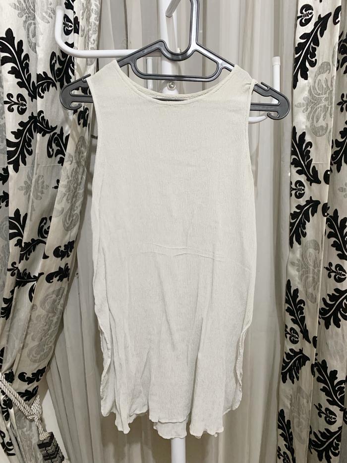 Voir Blouse Grey Crinkle Tank Top / Tunik / Long Inner