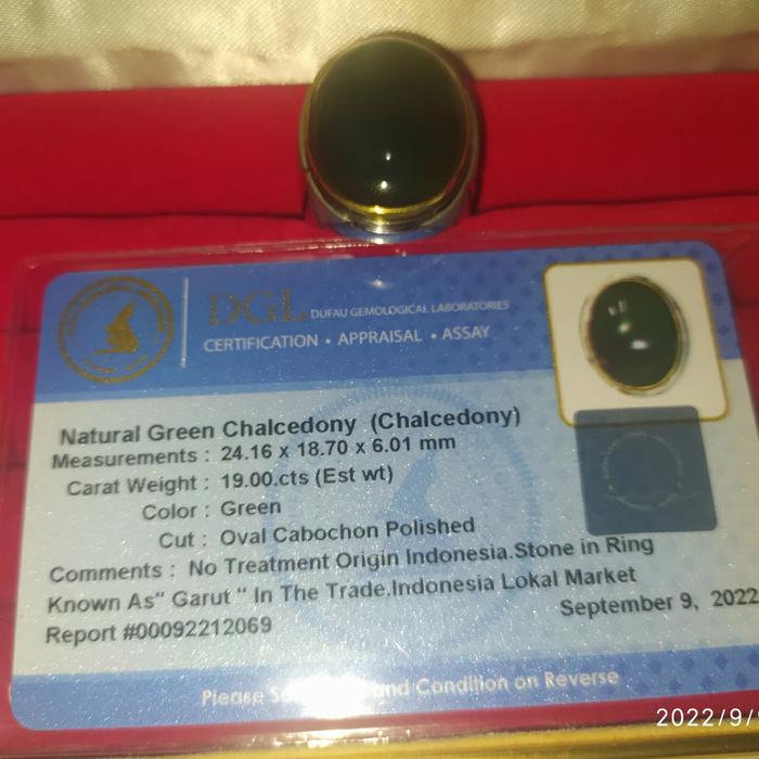 Natural Batu Ijo Garut Darson Kristal Sudah Memo DGL DIM 24mm