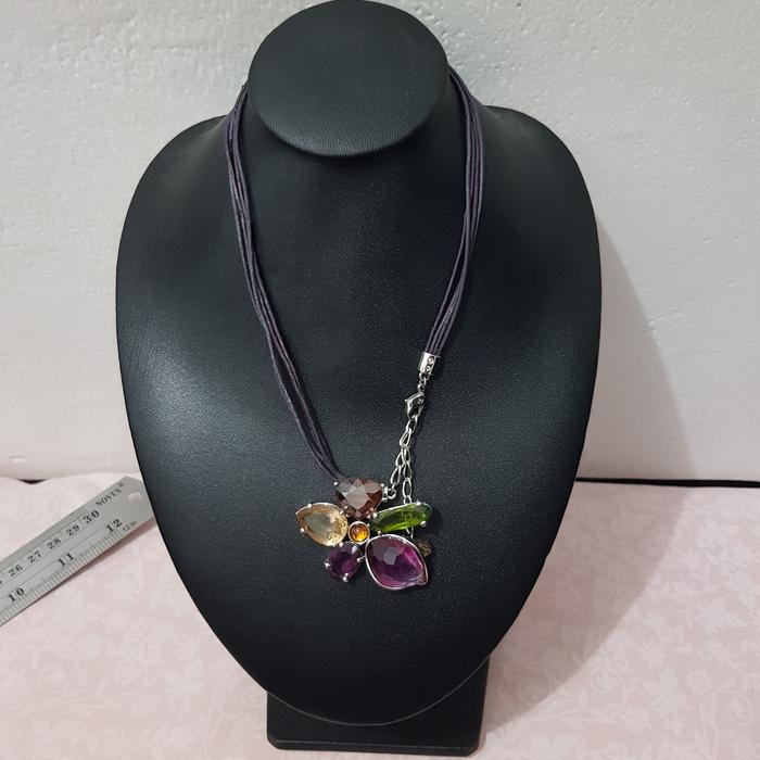 KALUNG WANITA SWAROVSKI TALI MOTIF BATU/ORIGINAL/ASLI/LANGKA/PRELOVED