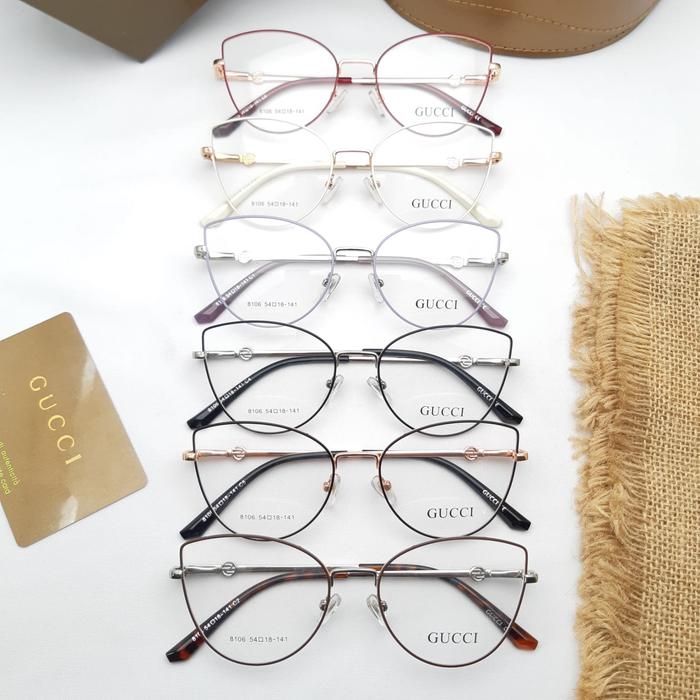 kacamata wanita cat eye terbaru metalik sudah FREE LENSA supersin