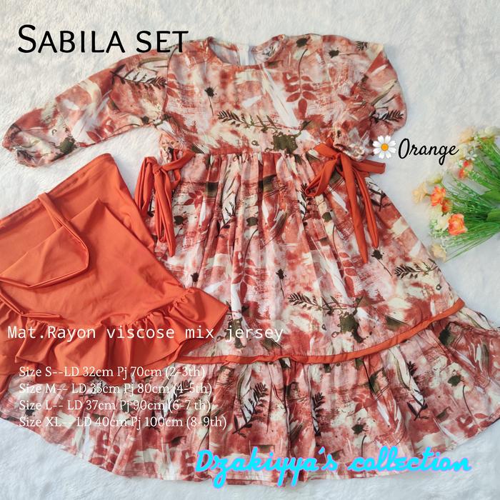 Gamis anak set jilbab Sabila