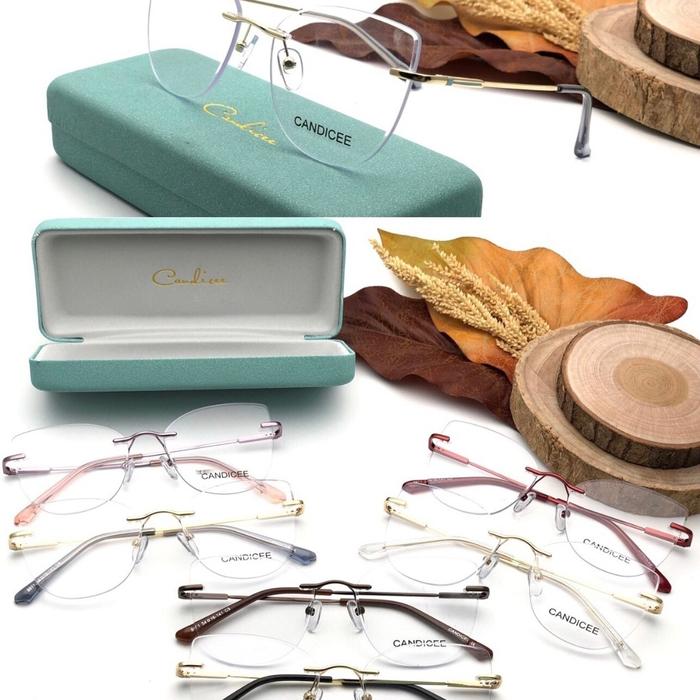 FRAME KACAMATA PRADA BOR FRAMELESS TANPA BAUT ANTI RADIASI BLUECROMIC