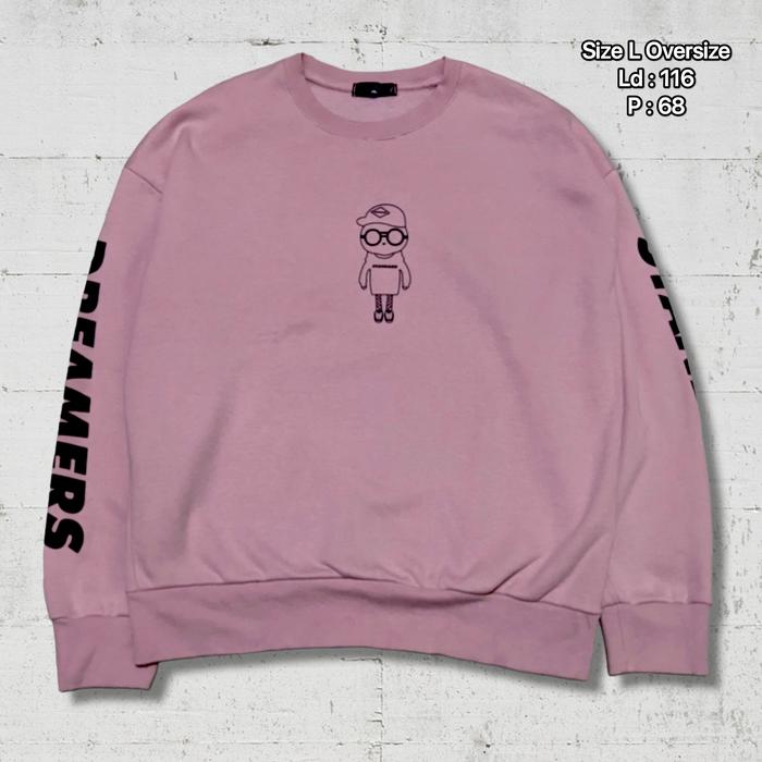 Crewneck Cewek Gemoy Oversize Standard Dreamers Original Second Thrift