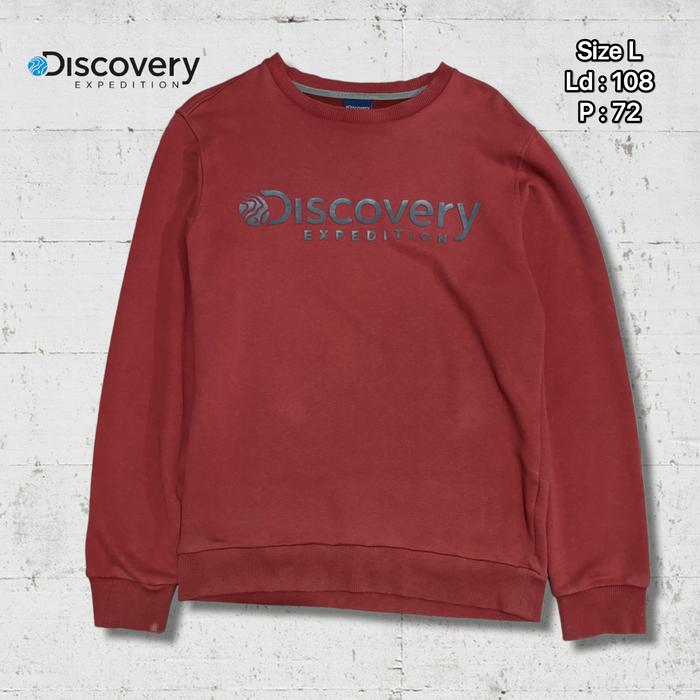 Crewneck Discovery Expedition Merah Maroon Original Second Preloved