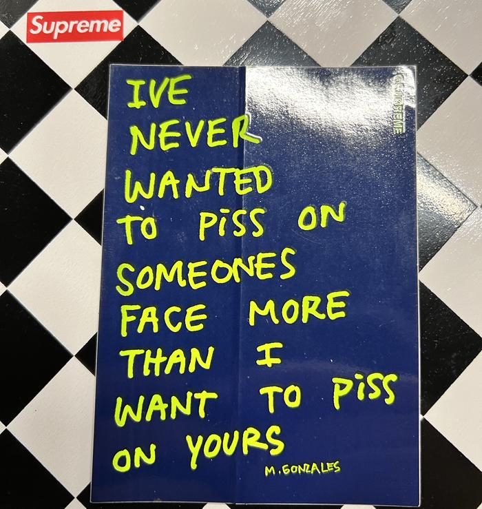 Supreme Mark Gonzales Piss Face Sticker Blue/Green Original