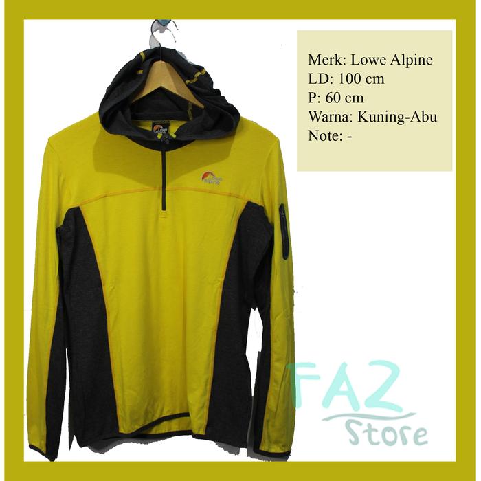JAKET JACKET HOODIE OLAH RAGA OLAHRAHA LOWE ALPINE KUNING RINGAN SEPEDA GUNUNG LAKI-LAKI PRIA COWOK 