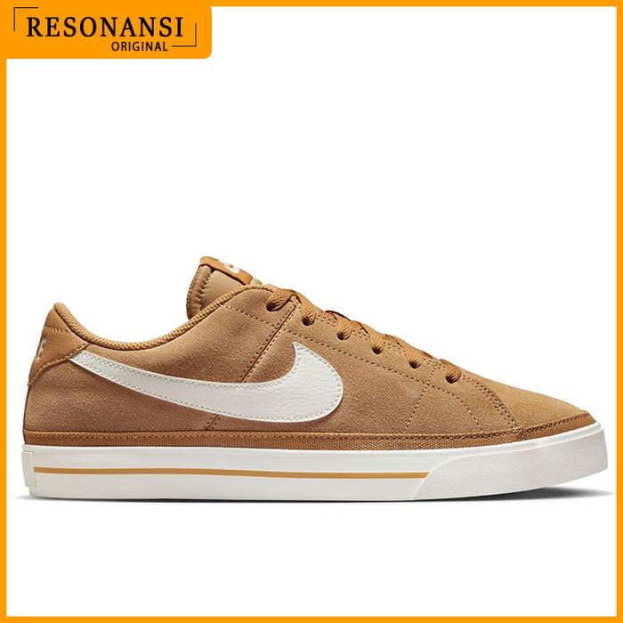 SEPATU PRIA TERBARU NIKE ORIGINAL SNEAKERS COURT LEGACY SUEDE COKLAT