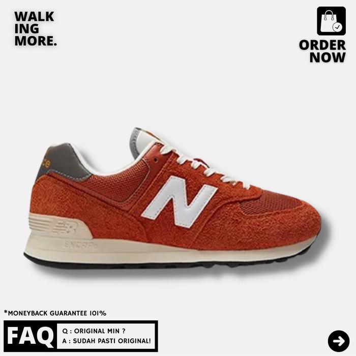 BEST DEAL NEW BALANCE 574 RED WHITE ORIGINAL RESMI STORE