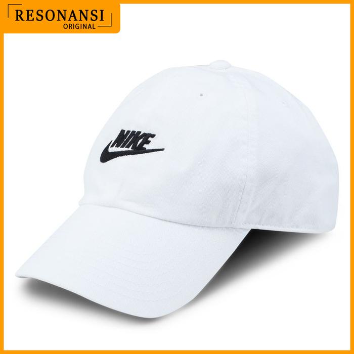 TOPI PRIA TERBARU NIKE ORIGINAL HERITAGE86 FUTURA WASHED HAT PUTIH