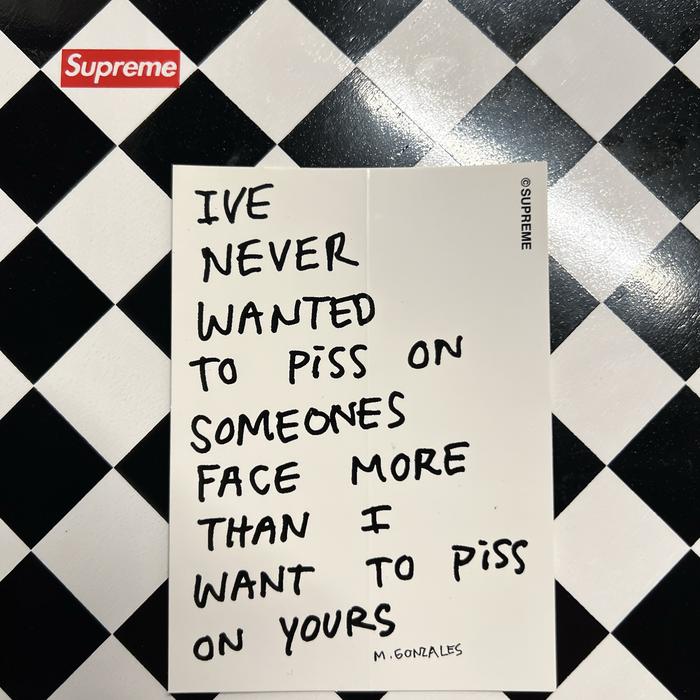 Supreme Mark Gonzales Piss Face Sticker White/Black Original