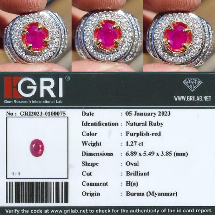 Natural HQ Batu Red Ruby Burma Birma Myanmar Mogok Heated-a 1.27 Cts