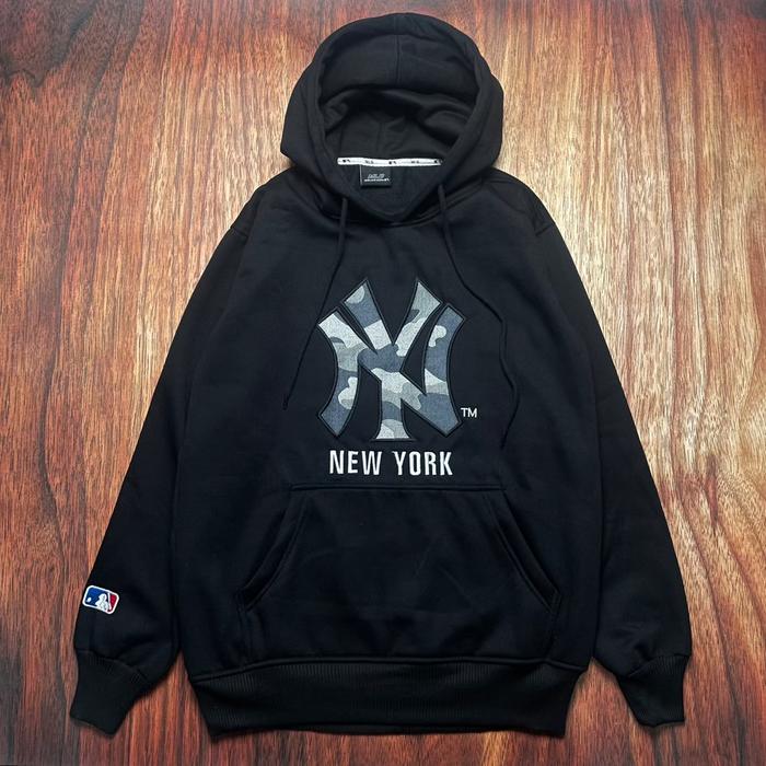 HOODIE NEW YORK YANKEES MLB LOGO LORENG BORDIR TIMBUL JAKET BASEBALL